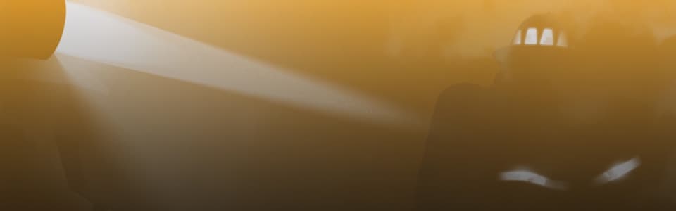 Illustration of a light shining on a firefighter, wearing gear featuring 3M Scotchlite Reflective Material