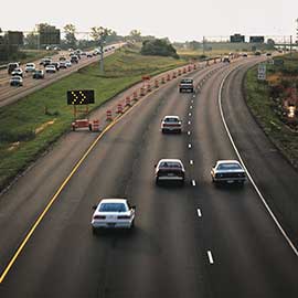 freeway with road construction