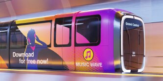 Advertisment on passenger train
