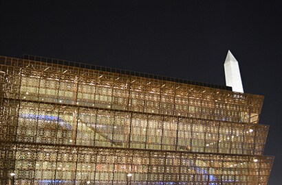Exterior photograph of the Smithsonian’s National Museum of African American History and Culture in Washington, D.C.