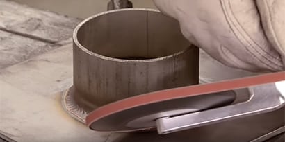 Right Angle Stainless Steel Finishing with Scotch-Brite Durable Flex Belt Video
