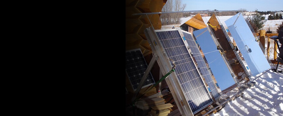 Image of solar panels outside of 3M scientist Tim Hebrink&rsquo;s home.