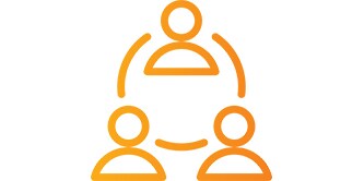 Ilustración de personas conectadas que representan global a local.
