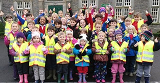 Children from Brennand&rsquo;s Endowed Primary School dressed up in 3M Scotchlite high visibility vests for a &ldquo;Welly Walk&rdquo;