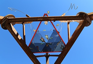 Close-up of the 22-foot kaleidoscope, created by artist Philip Blackburn.
