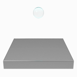 An animation illustrating the surface energy wet out process. A droplet of water makes contact with a surface and spreads out over the surface.