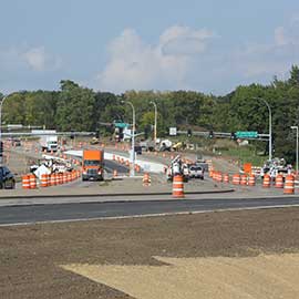 highway intersection with road construction
