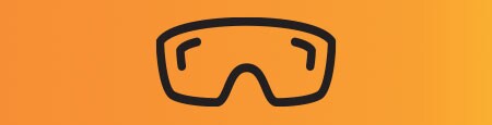 Ilustración del icono de gafas de seguridad de protección ocular.
