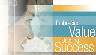 woman and her reflection with the word &ldquo;Integrity&rdquo;.