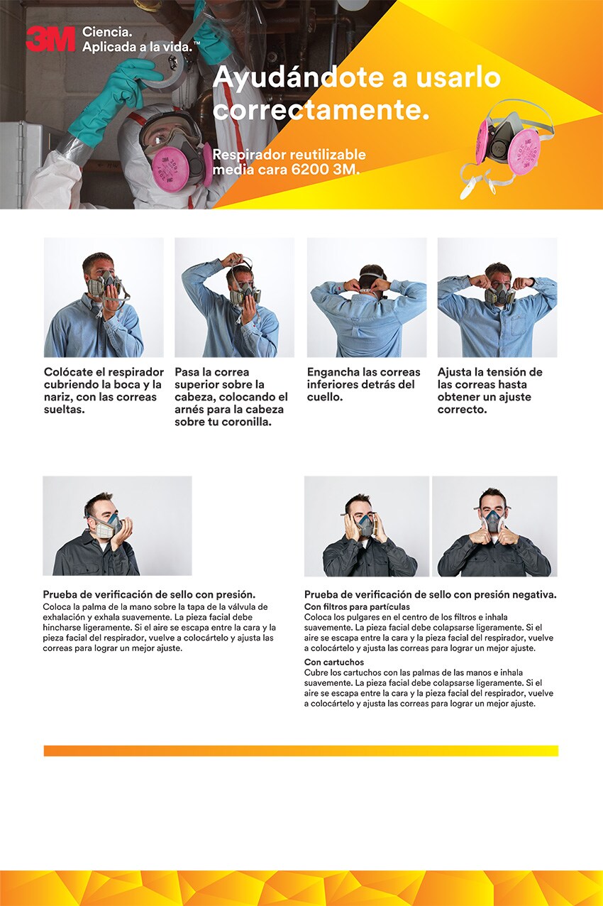 Respirador reutilizable media cara 6200 3M
