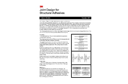 Image of the Joint Design for Structural Adhesives technical bulletin
