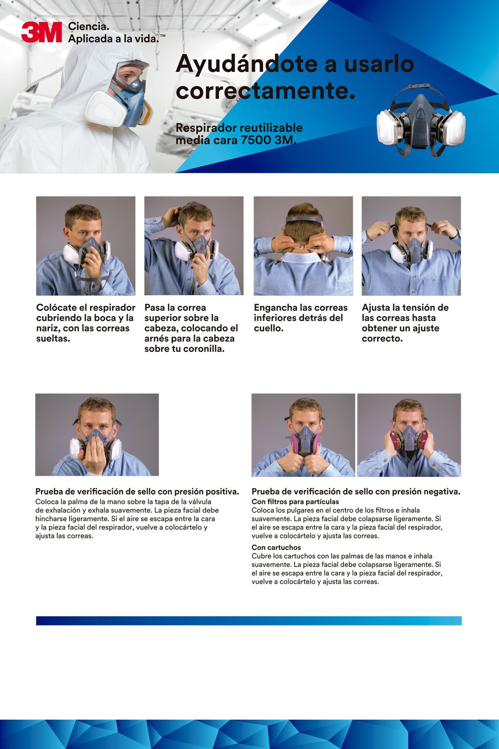 Respirador reutilizable media cara 7500 3M
