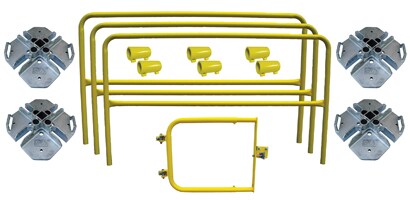 Arrangement of temporary guardrail components
