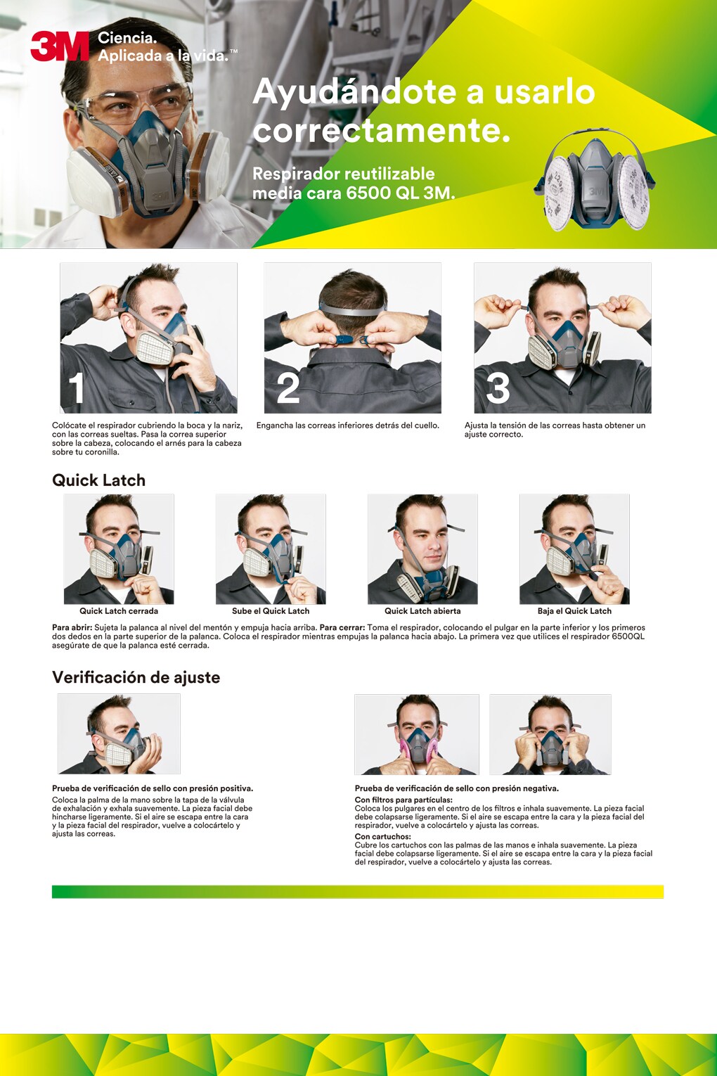 Respirador reutilizable media cara 6500 QL 3M
