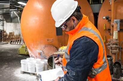 Safety Manager running a workplace safety program
